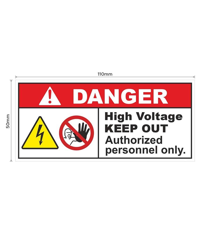     			Rangvishwa Enterprises Danger High Voltage Keep Out Sign Sticker Sticker ( 11 x 5 cms )