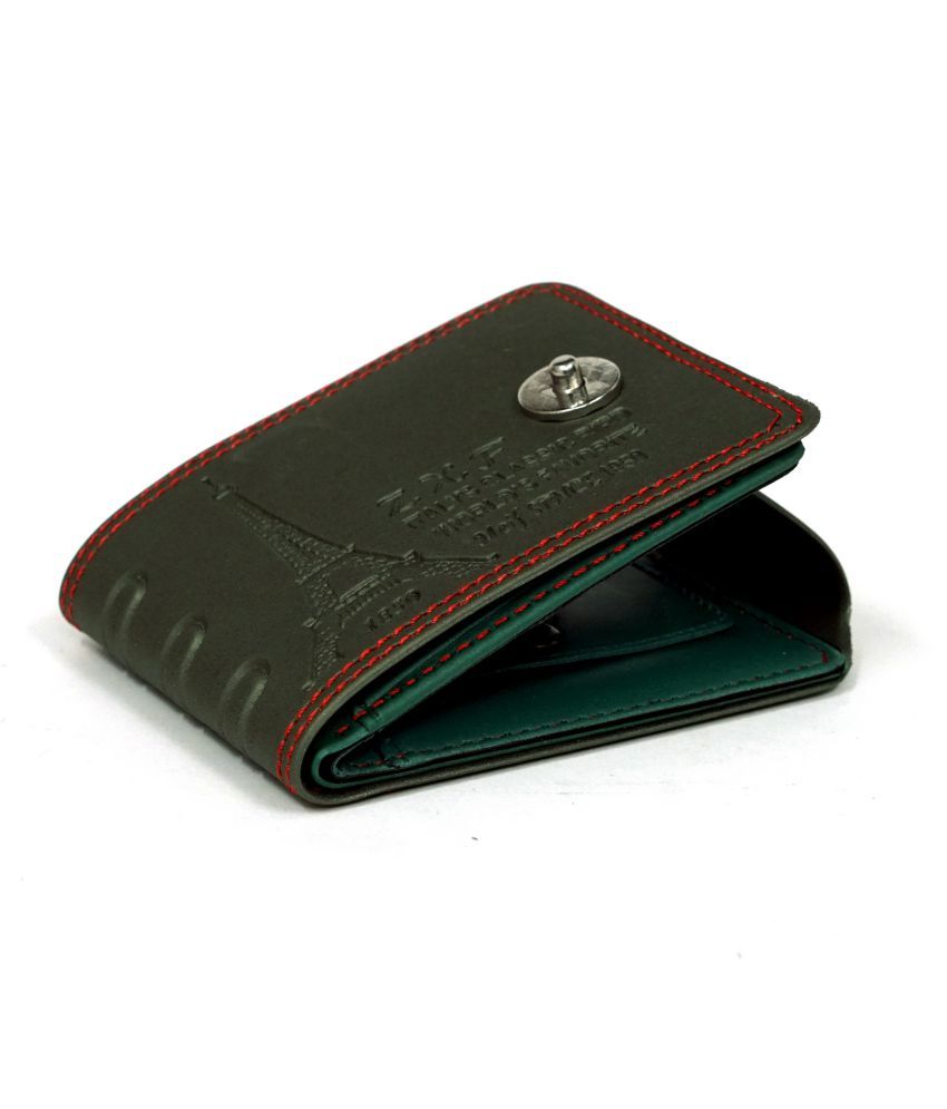 Men's Wallets by HAC CREATIVE STUDIOS PU Green Casual Regular Wallet