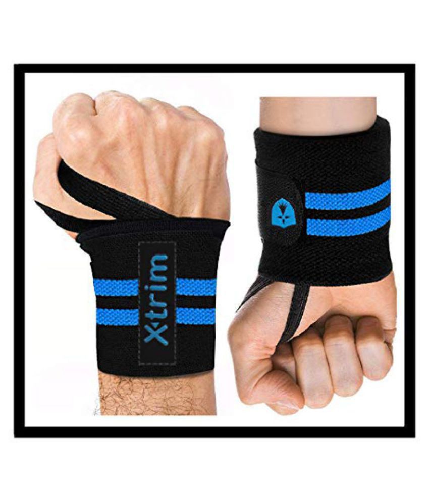 Xtrim Dura Fit - Wrist Support- Stability - Pack Of 2 Wraps,  Blue & Black Color.