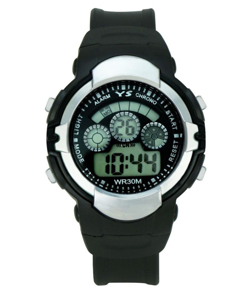 plain black digital watch