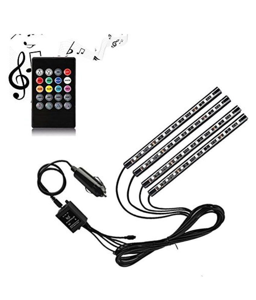 Interior & Exterior Car Luxury Decoration 4xLED strips 8Multi Colour