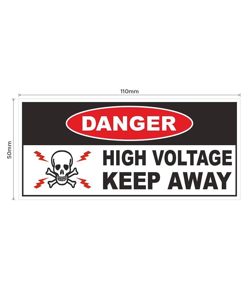     			Rangvishwa Enterprises Danger High Voltage Keep Away Signage 3D Sticker ( 11 x 5 cms )