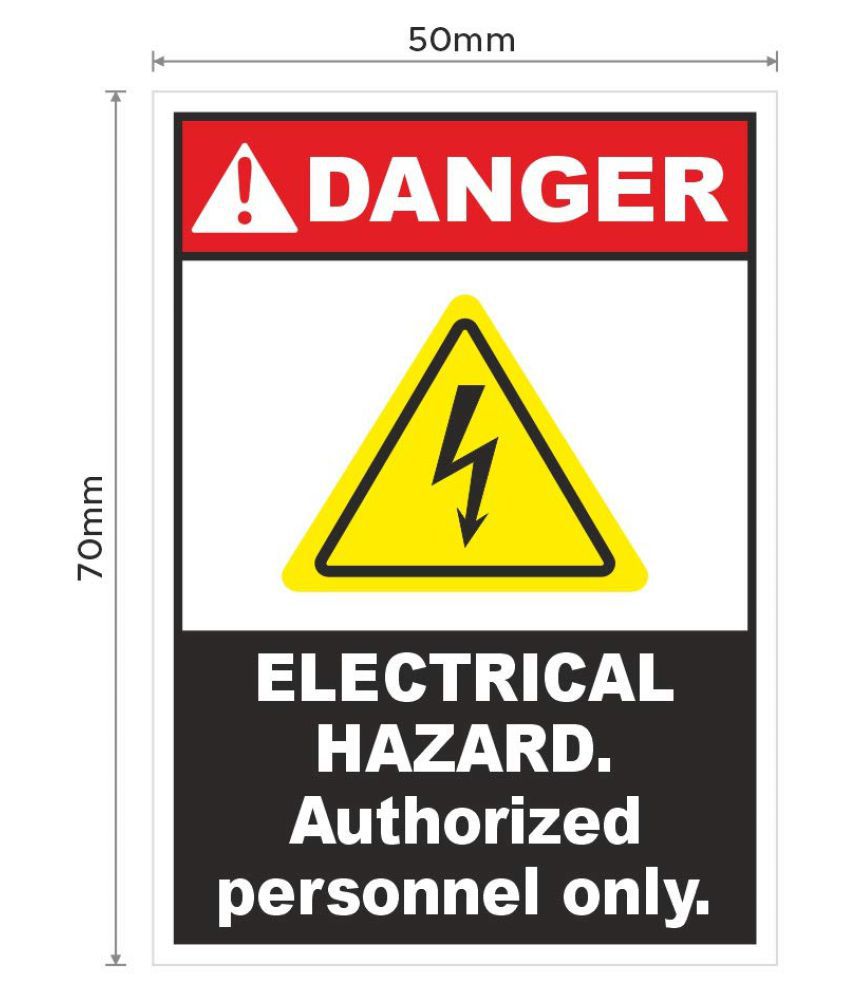     			Rangvishwa Enterprises Danger Electrical Hazard Auth. Personnel Only Sign Sticker ( 5 x 7 cms )