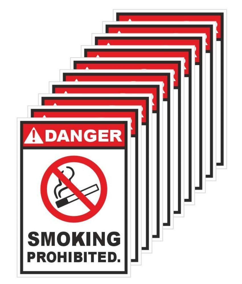     			Rangvishwa Enterprises Danger Smoking Prohibited Sign Sticker ( 9 x 12 cms )
