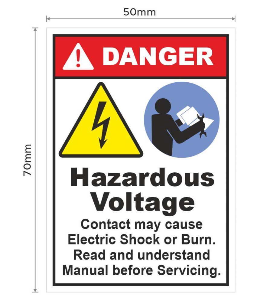     			Rangvishwa Enterprises Hazardous Voltage Read and Understand Manual Sticker ( 5 x 7 cms )