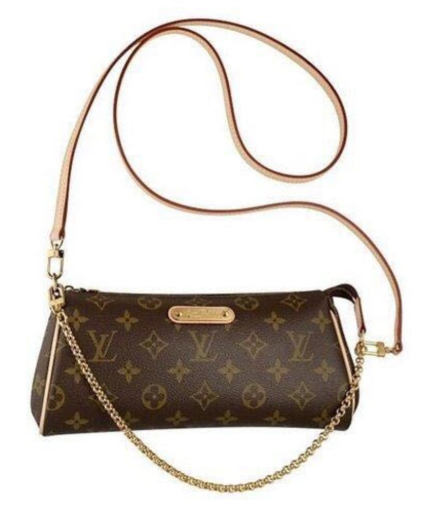 LV Brown Faux Leather Sling Bag - Buy LV Brown Faux Leather Sling Bag Online at Best Prices in ...