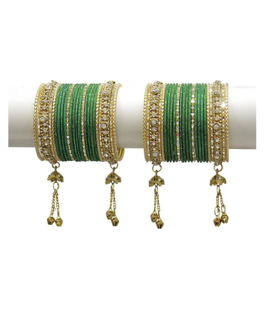 green colour chudi set