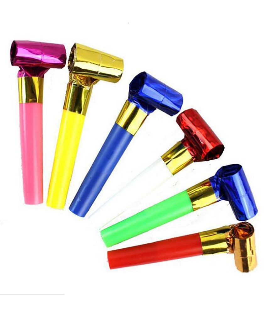 Shikharretails 25pc Packs Party Horns Noisemakers Blow Outs Whistles