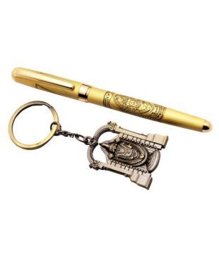 Lord Tirupati Balaji Special Edition Ball Point Pen Keychain Set Brushed Gold Body Buy Online At Best Price In India Snapdeal