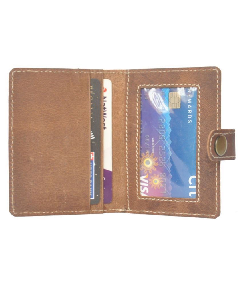 Hide&Sleek Hunter Brown Leather Card Holder