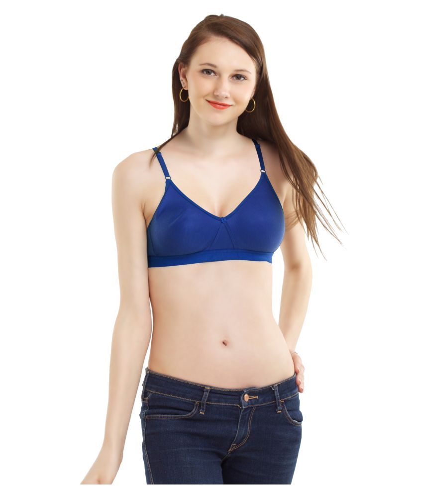     			Madam Cotton Non Padded Women's T-Shirt Bra ( Blue )