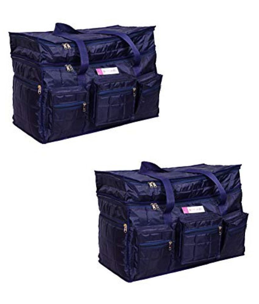     			PrettyKrafts Blue Solid L Duffle Bag