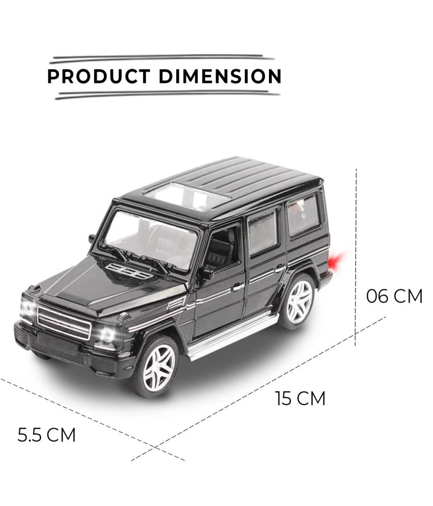 Black BDTCTK 1/24 Benz G63 AMG Model Car Zinc Alloy Pull Back Toy car with Sound and Light for Kids Boy Girl Gift 