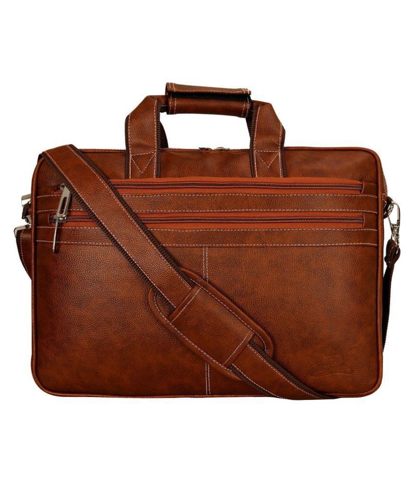 Leather Gifts Laptop Office Bag Tan P.U. Office Bag