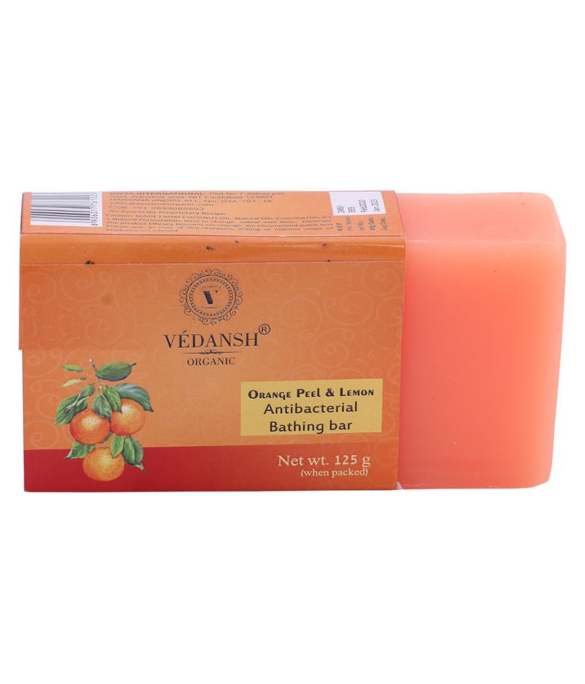 VEDANSH Organic Orange Peel & Lemon Antibacterial Bathing Soap 125 g ...