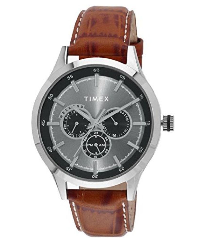 timex tw00zr112 leather analog