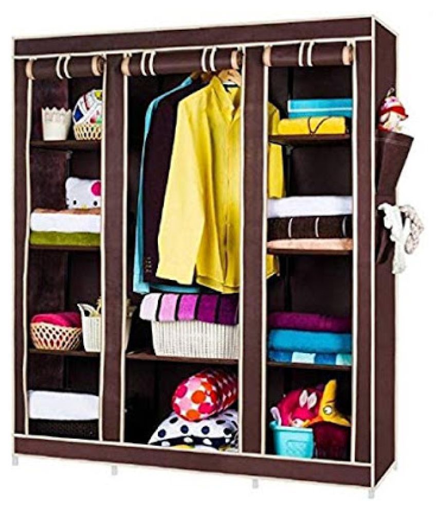 Houzie Portable Foldable Wardrobe Cabinet Almirah Collapsible Storage Almirah For Baby Kids Adult Diy Rack Bigger And Better With Side Pockets On Both Side Random Colour 70 Inch Made In India Buy Online At Best Price