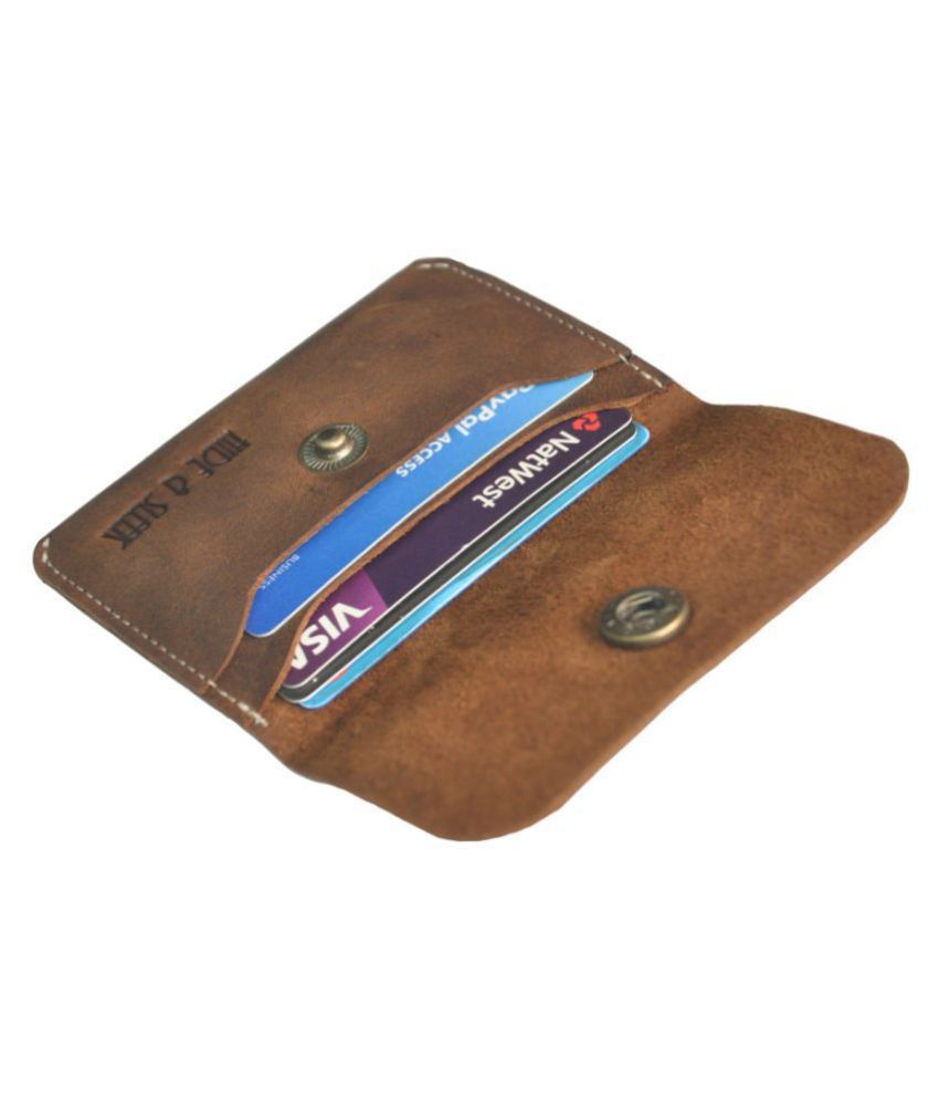 mens brown leather credit card holder