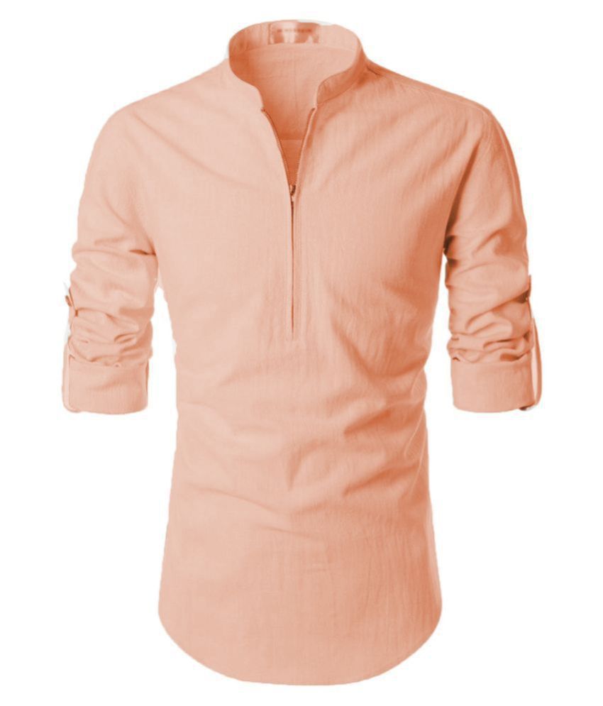 Edinwolf Linen Light Orange Shirt - Buy Edinwolf Linen Light Orange ...