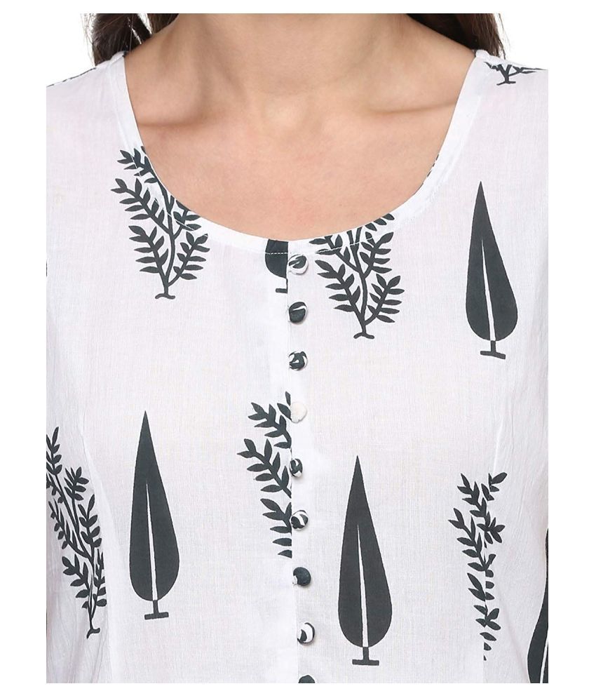 white cotton frock design