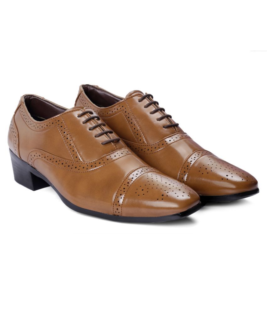     			YUVRATO BAXI Brogue Artificial Leather Tan Formal Shoes