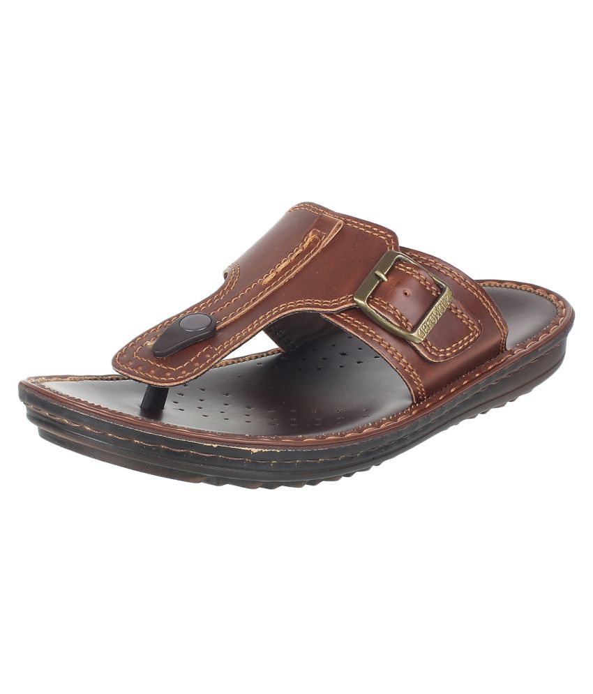 Aerowalk Brown Synthetic Leather Sandals - Buy Aerowalk Brown Synthetic ...
