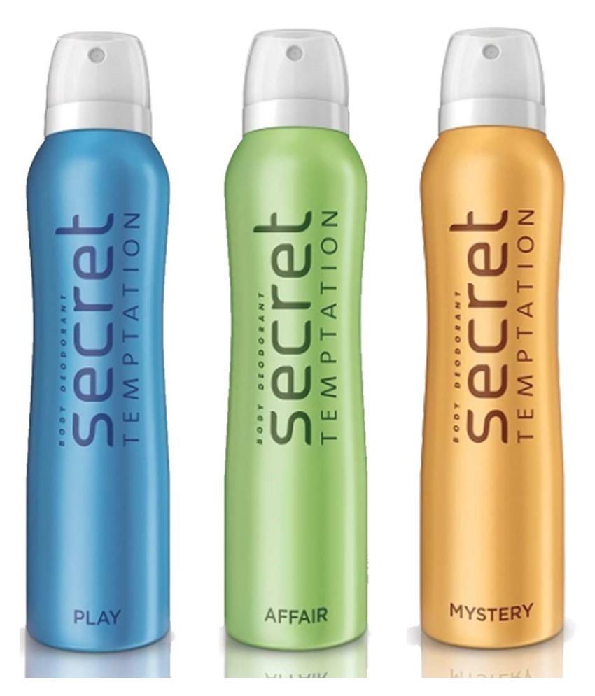     			Secret Temptation Affair, Mystery and Play Deodorant for Women 150 ml (Pack of 3) 450ml