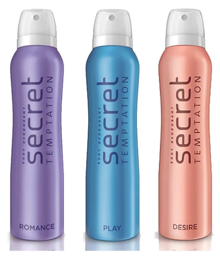     			Secret Temptation Desire, Play and Romance Deodorant for Women 150 ml (Pack of 3) Total 450ml