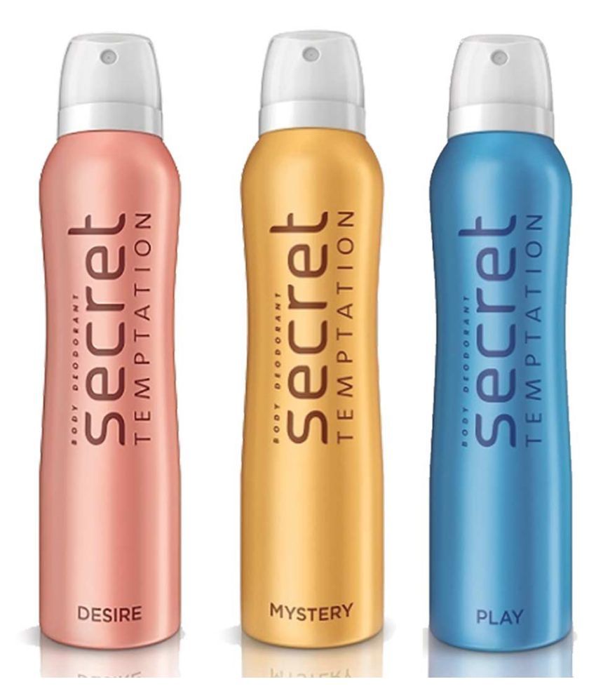     			Secret Temptation Mystery, Play and Desire Deodorant for Women 150 ml (Pack of 3) Total 450ml