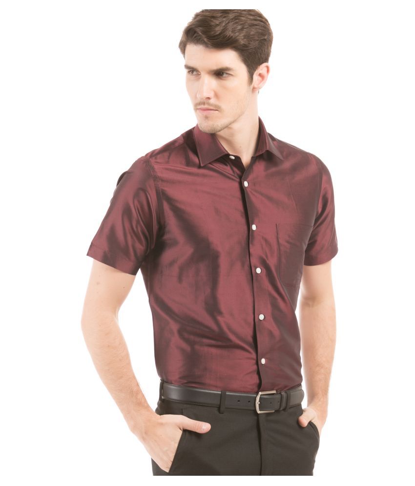 red silk shirt men