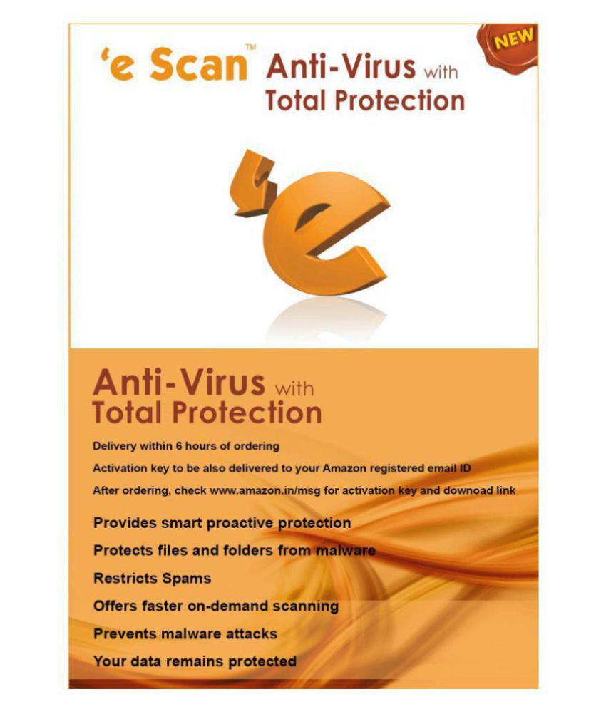 eScan Antivirus Latest Version ( 1 PC / 3 Year ) (Activation Code-Email
