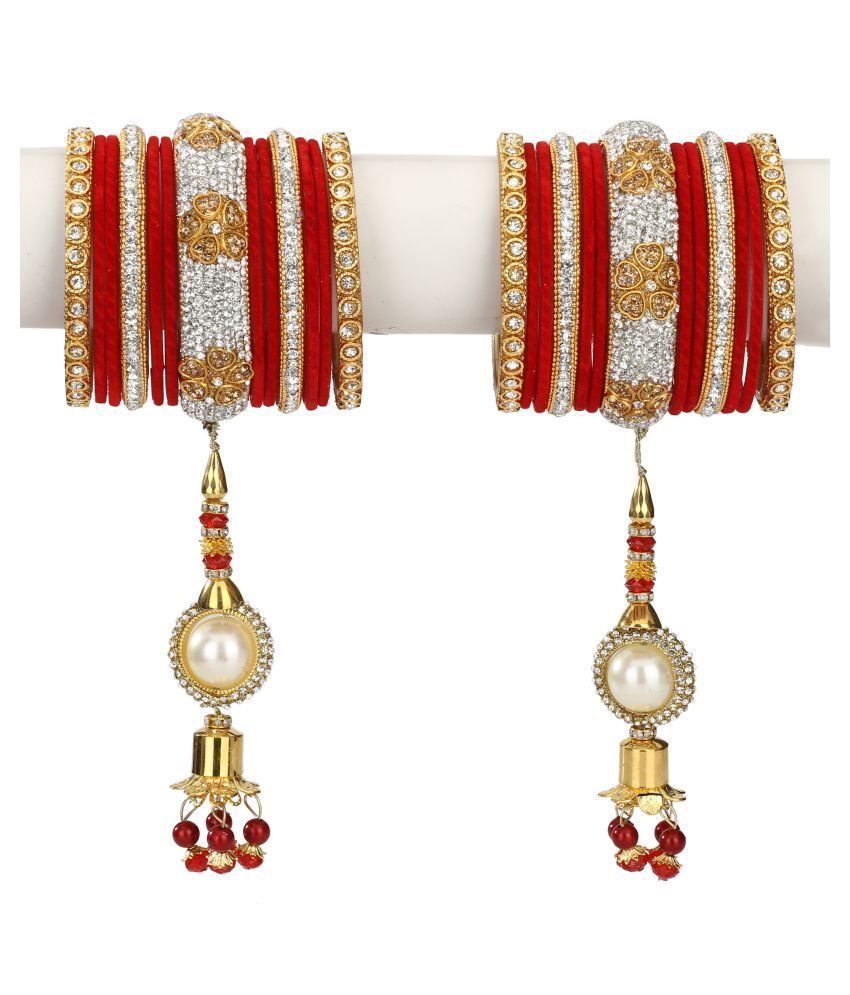     			Somil Stylish & Colorful Traditional Party Bangle Set With Latkan Party Bridal Collation For Safety Box-2.8