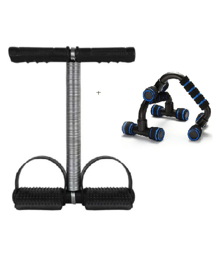     			ezraX Single Spring tummy trimmer with Foldable push up bar for fitness