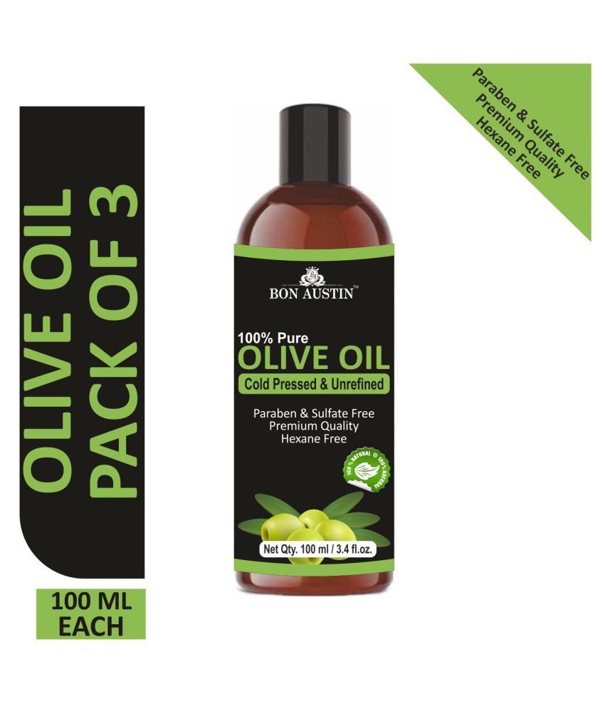     			Bon Austin  Premium Olive oil - Cold Pressed & Unrefined  Combo pack of 3 bottles of 100 ml(300 ml)