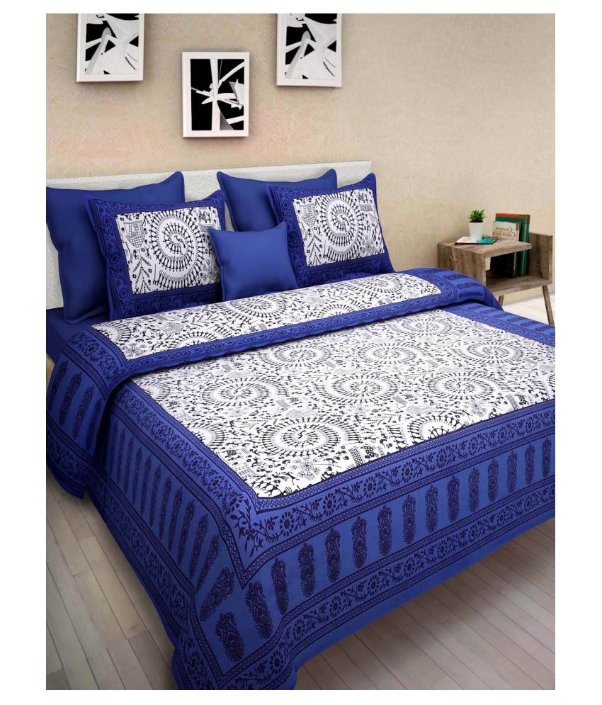     			Mahi Homes Decorations Cotton Double Bedsheet with 2 Pillow Covers