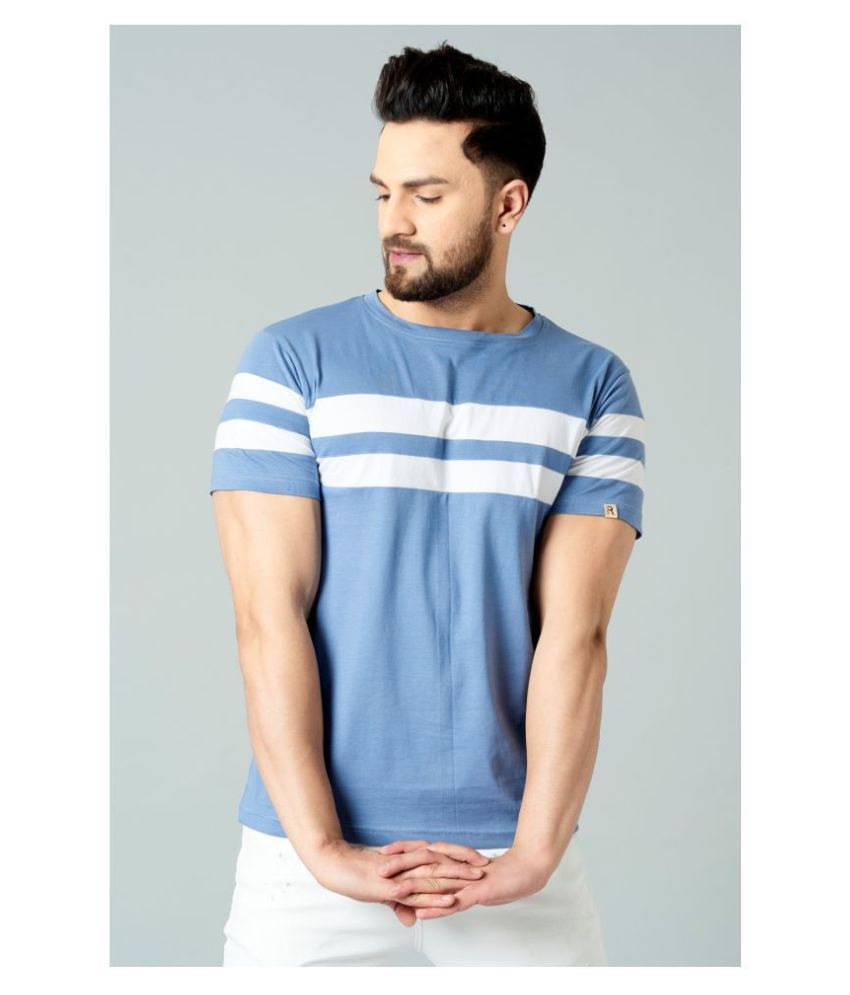     			RodZen 100 Percent Cotton Blue Striper T-Shirt