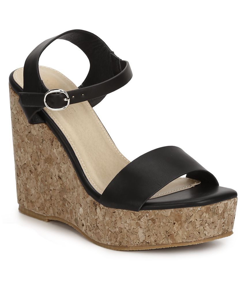 Truffle Collection Black Wedges Heels Price in India Buy Truffle