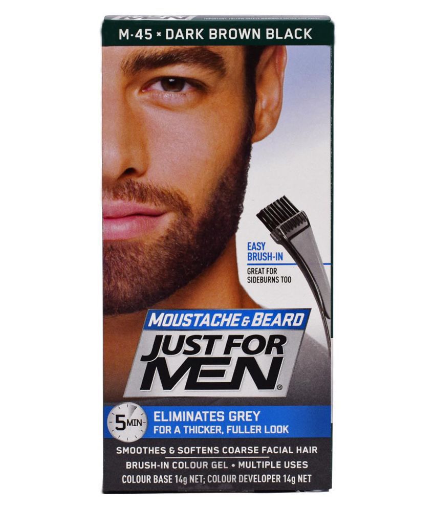 Just For Men Moustache & Beard Temporary Hair Color Black Dark Brown Black  28 g: Buy Just For Men Moustache & Beard Temporary Hair Color Black Dark  Brown Black 28 g at