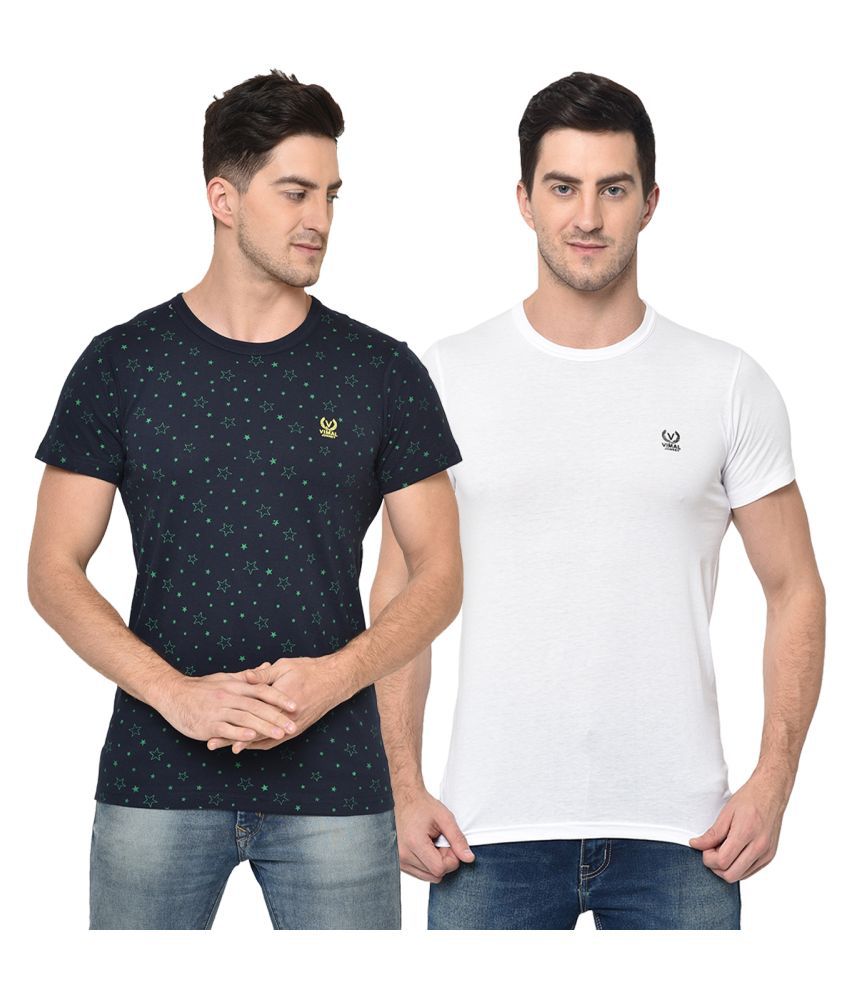     			Vimal Jonney Cotton Multi Solids T-Shirt
