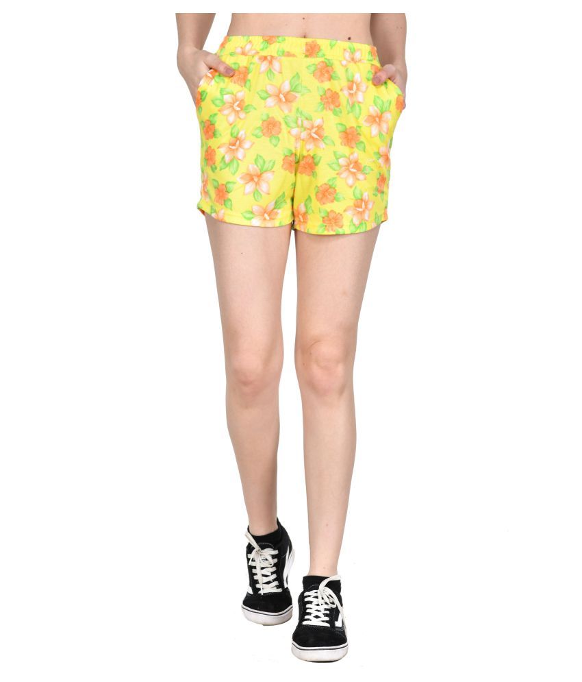     			Ess Emm Clothing Poly Cotton Hot Pants - Yellow