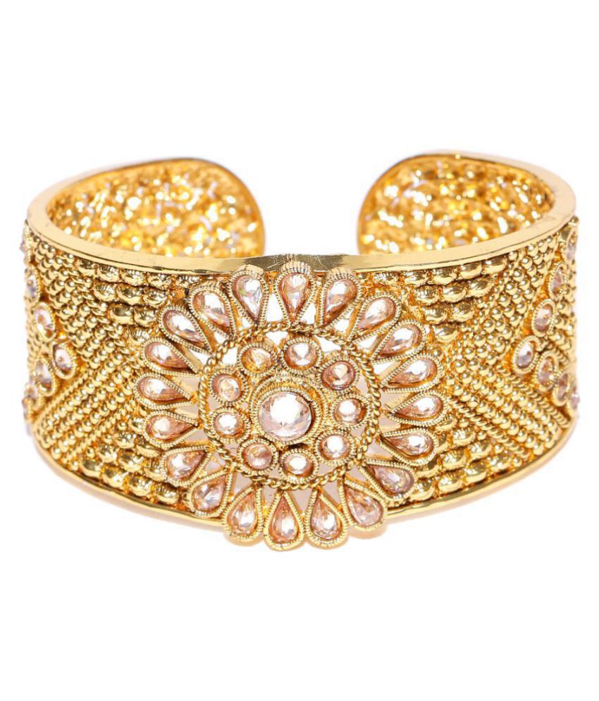 Priyaasi's Gold Plated Kundan Polki Bracelet: Buy Priyaasi's Gold ...