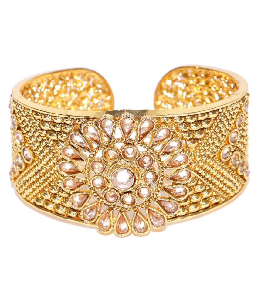 Priyaasi's Gold Plated Kundan Polki Bracelet Buy Priyaasi's Gold Plated Kundan Polki Bracelet