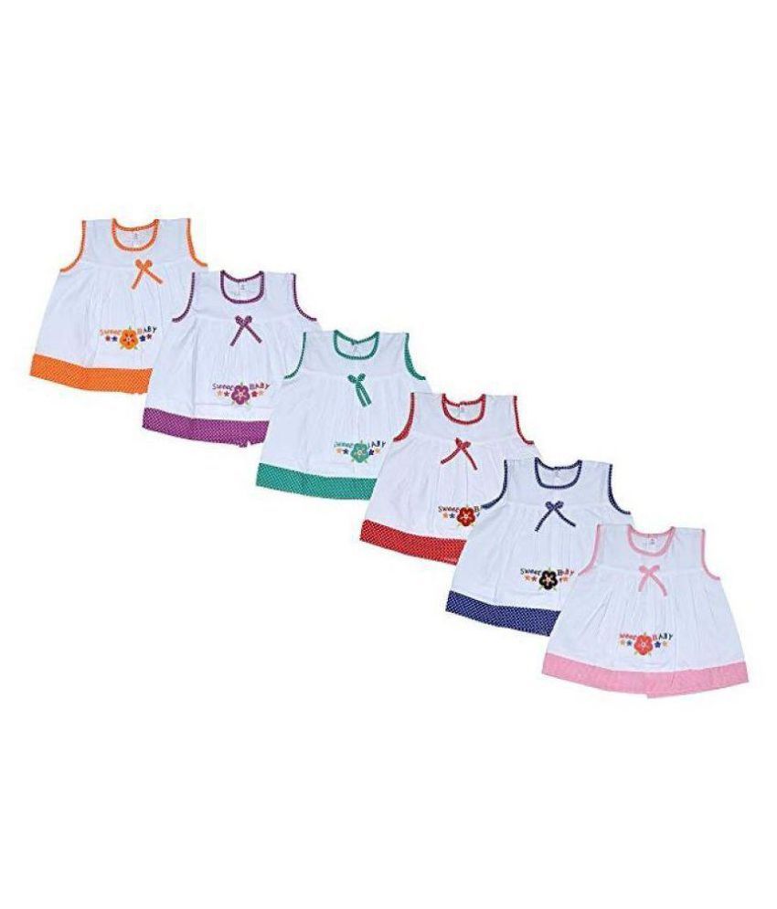     			Sathiyas Embroidery Dresses for Baby Girl Pack of 6