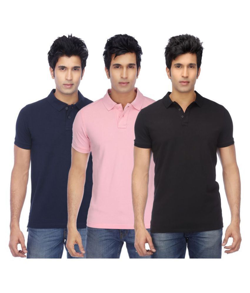     			KETEX Polyester Cotton Multicolor Plain Polo T Shirt