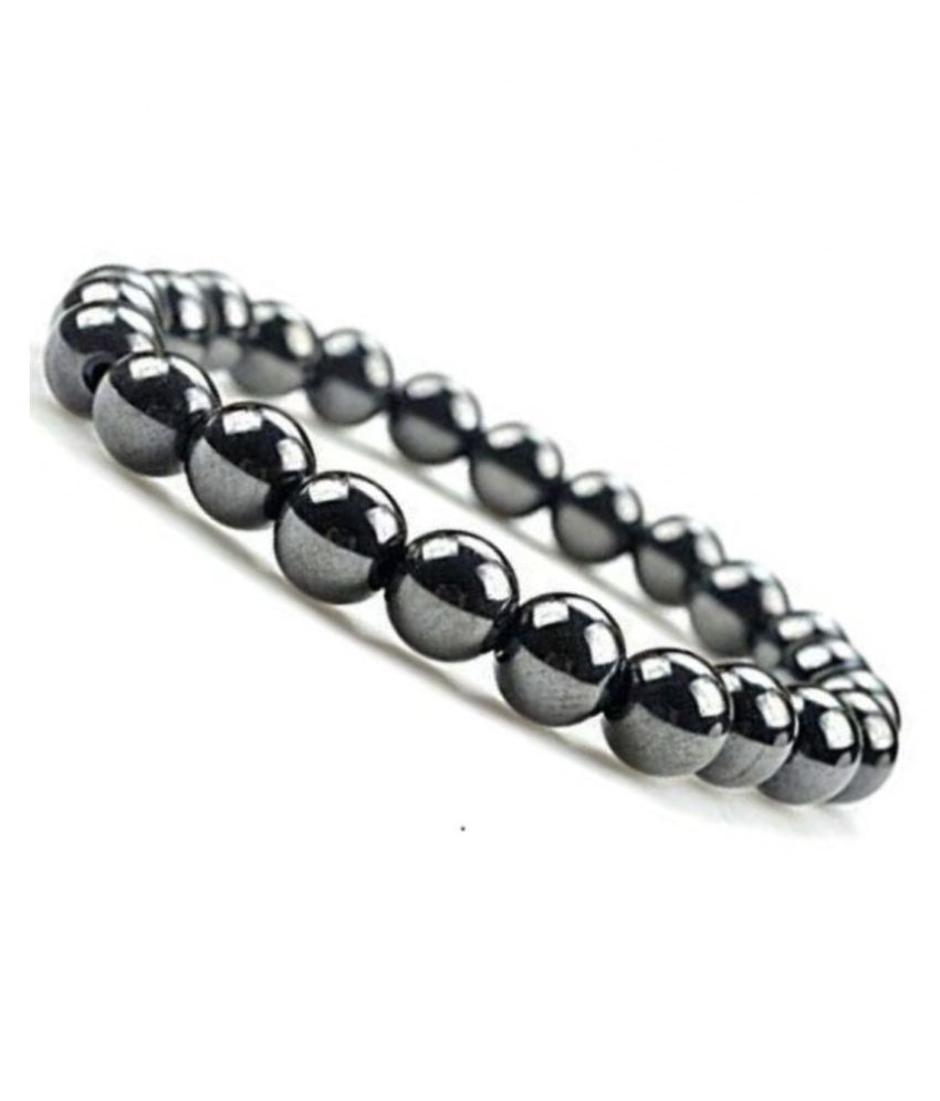 Edmiria Hematite 8mm Beads Stones Stretchable Bracelet For