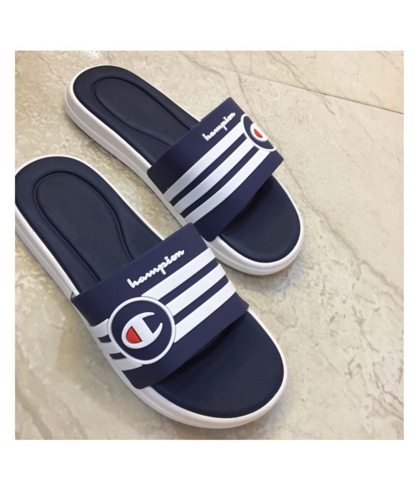 champion flip flops blue