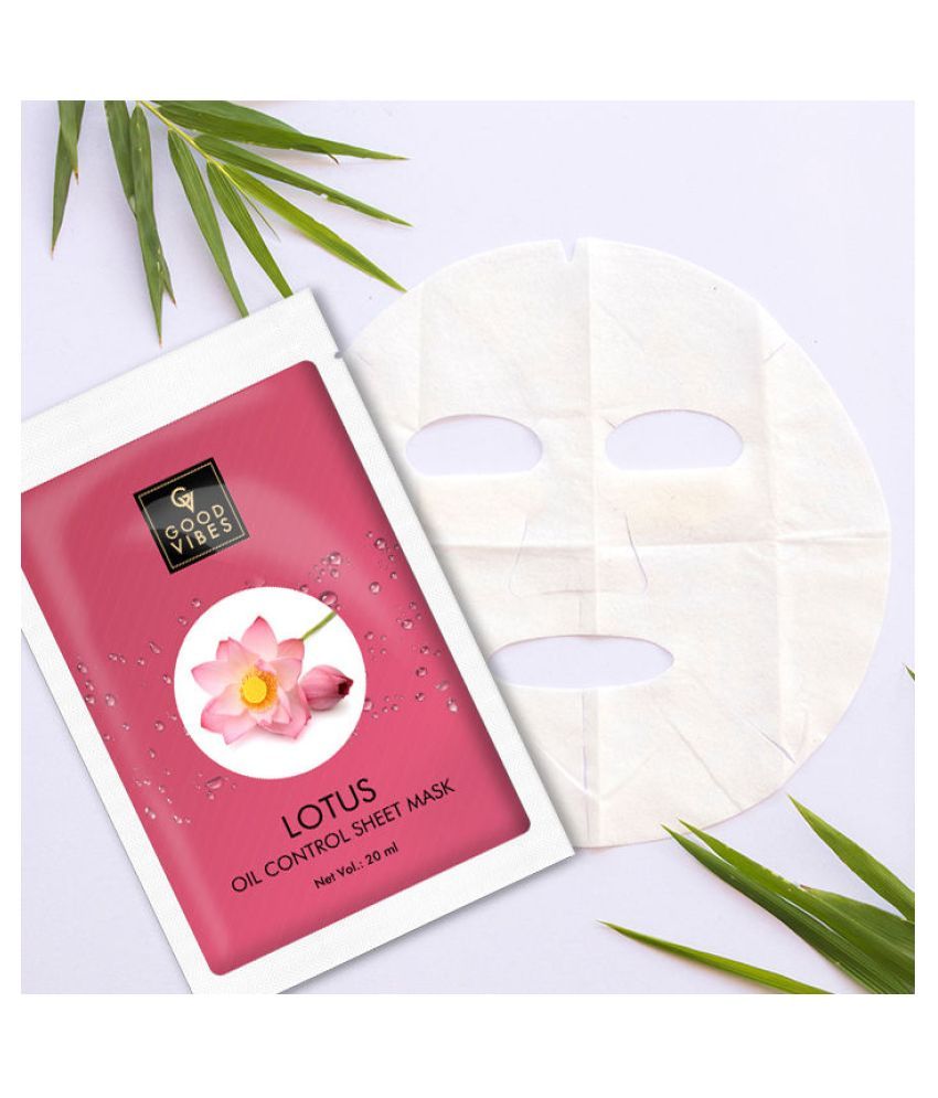 Good Vibes Oil Control Sheet Mask Lotus (20 ml) Buy Good Vibes Oil
