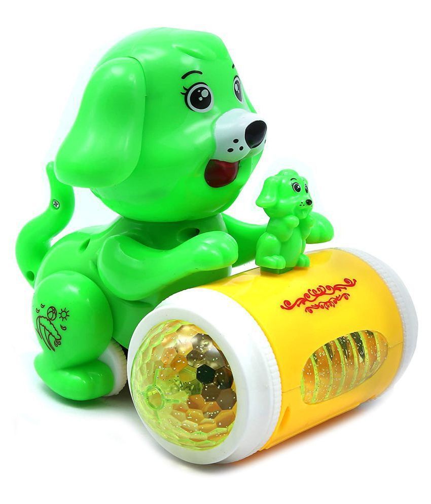 Wembley Toys Naughty Dog Puppy Toy with Music and Bright Multicolor Lights (4D Light), Battery