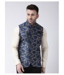 Hangup Blue Polyester Blend Nehru Jacket