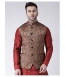 Hangup Brown Cotton Blend Nehru Jacket